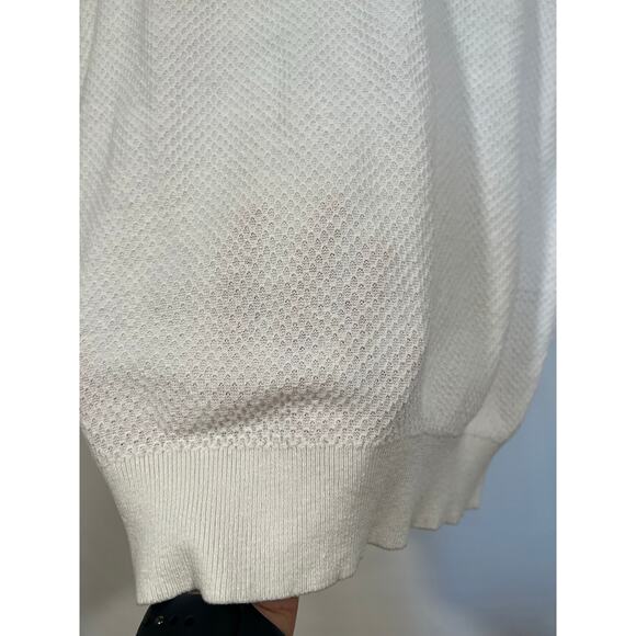 Michael Kors Men’s Linen Cotton Minimalist Summer Polo Shirt Medium White - Picture 3 of 7